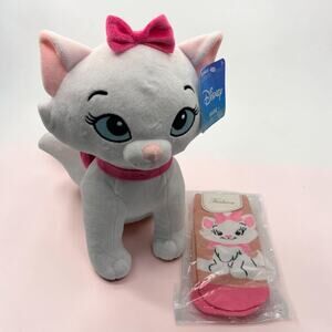 Disney Marie Plush + No Show Socks Bundle Aristocats NWT